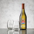 Chardonnay Wine & 4 Brunswick Wine Glass Gift Set (VividPrint)